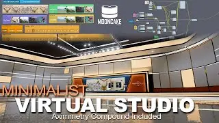 Clean & Modern 3D Virtual Studio | Minimalist Design | Unreal Engine (Aximmetry version available)