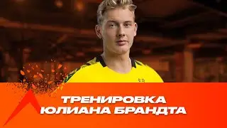 Разминочная тренировка футболиста Боруссии Дортмунд Юлиана Брандта