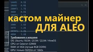 кастом майнер для aleo \ hiveos