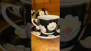 Чайный сервиз СССР Хлопок на черном