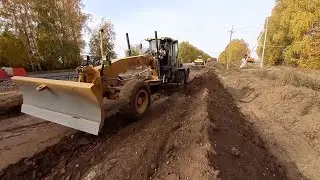 Автогрейдер на Грунте! Планировка грунта совместно с Trimble 3D!