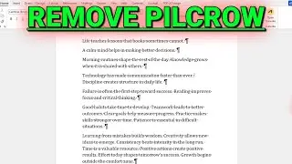 How To Remove Paragraph Symbols In MS Word (¶)