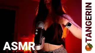 ASMR Mic Brushing & Blowing / Clothes Scratching / Kisses | Tangerin