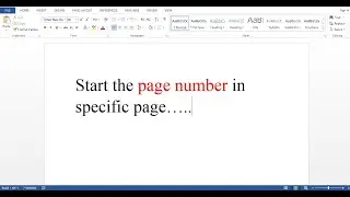 How to start page number in specific page || How to create a sections in MS word