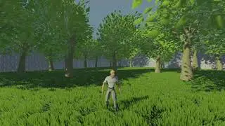 testing Godot 3D (grass and trees)