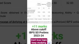 IBPS Prelims scorecard IBPS SO 