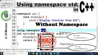 Namespace in C++  using | namespace std explanation