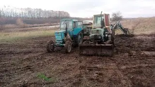 Т-40 Ам + РОУ 6 + екскаватор ЕО 2621 ( розкидаю курячий послід)