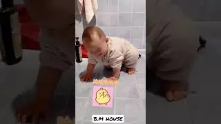 cut baby funny with frog