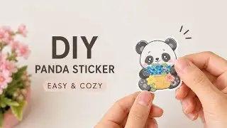 Kawaii Panda + Blueberry Basket | Cute Sticker Art