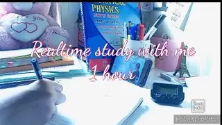 Realtime study with me 1hr | no breaks-rain sound| studigraphy