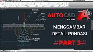 Autocad Tutorial !!! Cara Membuat Detail PONDASI BATU KALI # Part 3