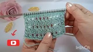 Легкий узор сеточка / Вяжем сетку спицами