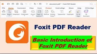 Basic Introduction of Foxit PDF Reader | Home | SnapShot | Typewriter | Zoom | Highlight | Reflow