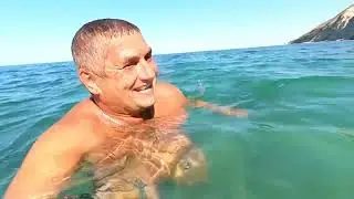 #Анапа. Сегодня 23.06.2023. Чёрное море. Пляж 800 ступенек. Утро 8.00. Воздух 24. Море 22. Купание.