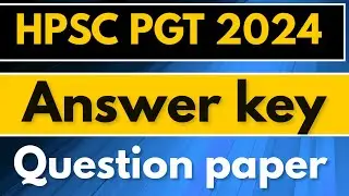 HPSC PGT Chemistry Answer key 2024