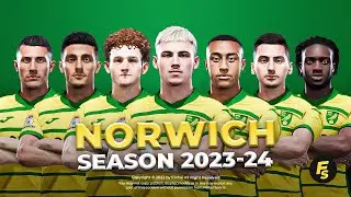 Norwich City Facepack Season 2023/24 - Sider and Cpk - Football Life 2024 and PES 2021