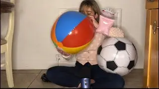 ASMR deflating and inflating beach balls and arm bands (crackles, tapping, relaxing )