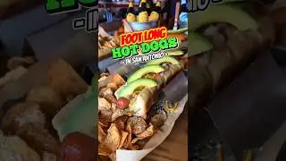 ✨ Foot Long Hot Dogs! ✨ Get loaded 🌭 hot dogs in San Antonio! #eldereats #texaseats #hotdogs #food
