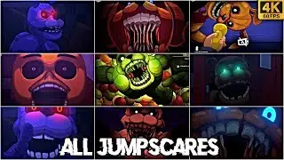 FNAF: Into the Pit - ALL JUMPSCARES (4K60fps)