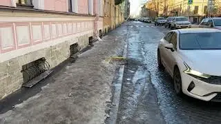 Ситуация с наледью на Васильевском острове от 30.01.24 г.