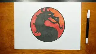 How to draw MORTAL KOMBAT LOGO step by step