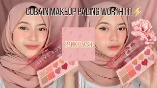 Review MAKEUP PINKFLASH 50.000an PALING WORTH IT! Tutorial makeup pake 1 face palette aja! WOW!💖