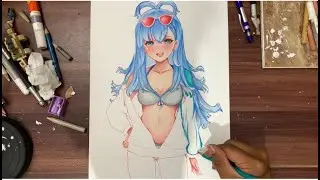 Drawing Kobo Kanaeru (こぼ) ☔ @ホロライブID - Virtual Youtuber