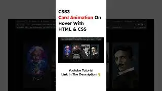 CSS3 Card Animation On Hover With HTML And CSS | Web Design | Speed Code