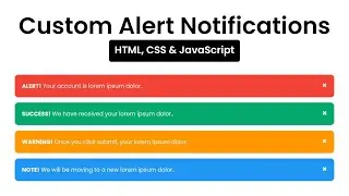 Custom Warning Alert Notifications using HTML, CSS & JS