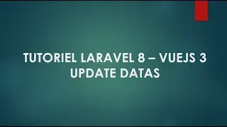 10 Laravel 8 et Vuejs 3 Update data in database
