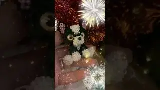 Французский бульдог из бисера 
