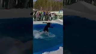 Манжерок. Прыжки в бассейн. Бэксайд 540. Трюк на сноуборде