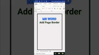 How to Add Page Border in MS Word 