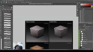 DPaint 3-4 Stone Cube - highlight layer, more details, shadows, using smudge (very versatile tool)