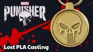 Marvel PUNISHER solid bronze pendant / key ring - Lost PLA Casting at home by VOGMAN