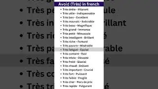 Avoid Tres in french, #frenchforbeginners #frenchvocabulary #frenchlanguagelearner #frenchphrases