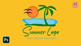How To Make A Logo In Adobe Photoshop | Summer Beach Logo Design Tutorial | Photoshop Tutorial