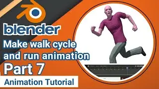 How to run own animation character on curv path in blender | Create walk cycle in blender (part 7)