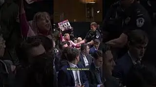 Protesters demanding a Gaza ceasefire interrupt Senate hearing on funding for Israel #shorts