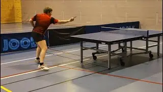 Table tennis footwork training. Chinese penhold RPB. Falkenberg (with 120fps slow motion).