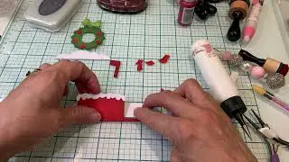 SVG Paper Piecing Process using stickles, glitter, fun flock / Christmas mail box SVG paper piecing
