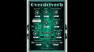 Overdriverb Subtle Stereo Overdrive/Distortion/Reverb Effect VST VST3 Audio Unit Plugins x64 Win Mac