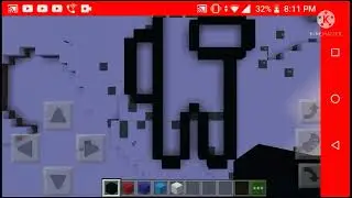 Building a 2D among us on floor in Minecraft
