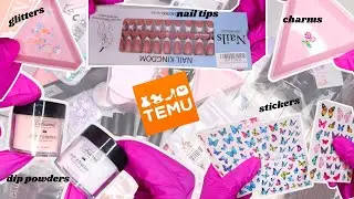 💸 $400+ TEMU NAIL SUPPLIES HAUL | DIP POWDERS | CHARMS | GLITTERS ✨