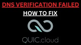 How to fix Quic Cloud CDN Connection - DNS Verification Failed   FIX