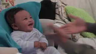 Baby LAUGHS at his father rapping