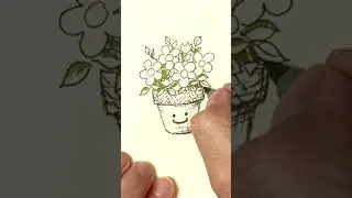 💐 Draw With Me: An Adorable Flower Pot Doodle 💐 #doodlebuddies #drawing #cutedraws #shorts