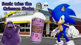 Sonic tries the Grimace Shake