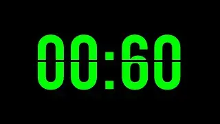 60 Second Timer (Green) Black Screen No Copyright